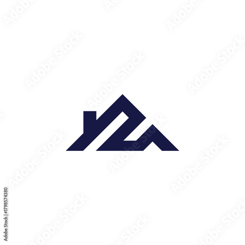 Modern Roof Symbol . Minimal Line Logo for Real Estate Business