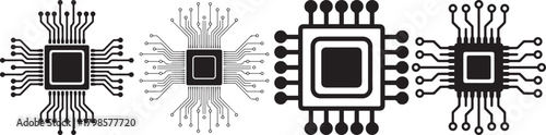 Explore microchip technology vector design for modern electronics and engineering use