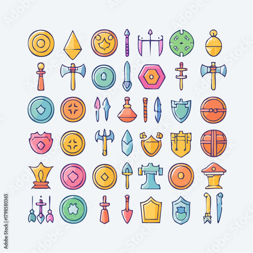 PG Vector Icons Pack, Fantasy Game Elements