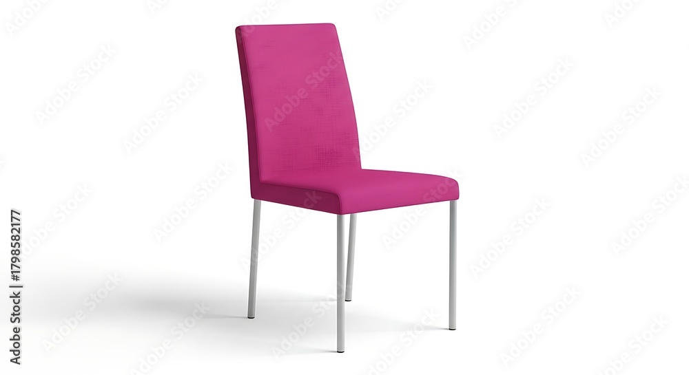 Obraz premium Elegant Pink Dining Chair with Sleek Metal Legs.