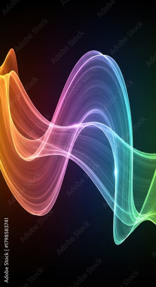 Fototapeta premium Abstract Iridescent Glowing Wave