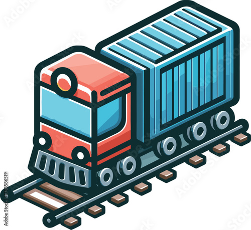 かわいい貨物列車のイラスト