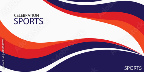 Vector blue line background curve element with white space for sports design, overlapping layers. Eps10