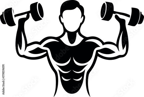 illustration of a man lifting weights