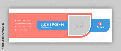 Email signature design or email footer and personal social media facebook cover design template