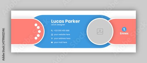 Email signature design or email footer and personal social media facebook cover design template