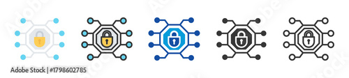 encryption icon set multi style various collection
