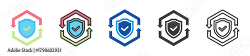 security recovery icon set multi style various collection