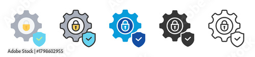 security control icon set multi style various collection