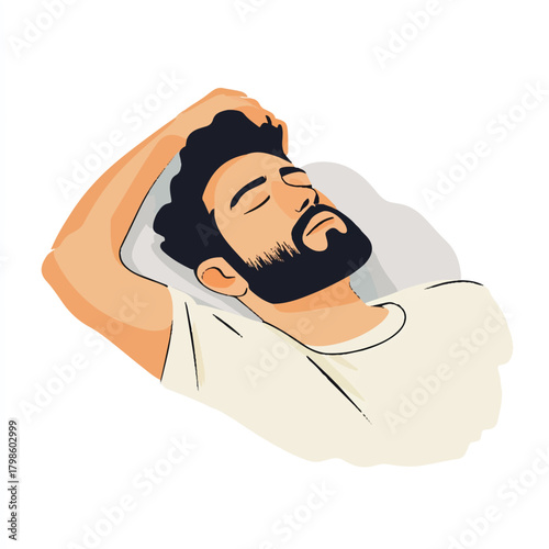Man sleeping peacefully on his side