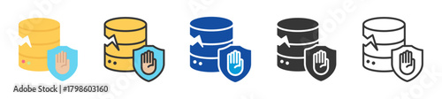 data loss prevention icon set multi style various collection