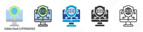 internet protocol security icon set multi style various collection