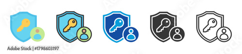private key icon set multi style various collection