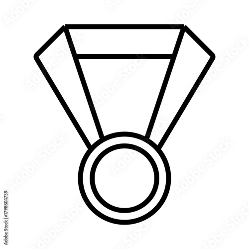Line Art Medal Illustration Achievement and Excellence Symbol