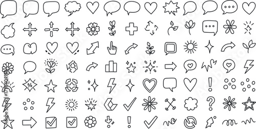 Vector Illustration of Hand Drawn Soccer and Football Equipment Doodle Icons Set. Sport Elements Collection.