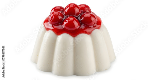 Panna cotta with cherry topping