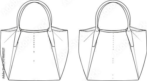 Elegant handbag illustration showing stylish fashion accessories, modern purse design, detailed line art, luxury bag concept, and contemporary women’s accessory graphic