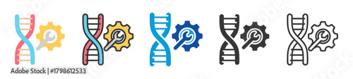 genetic engineering icon set multi style various collection