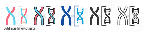 chromosome icon set multi style various collection
