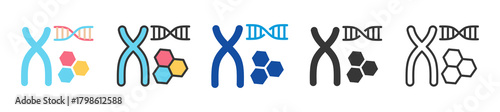 genetic material icon set multi style various collection