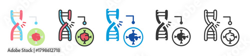 Foto gene silencing icon set multi style various collection