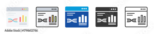 Foto bioinformatic icon set multi style various collection