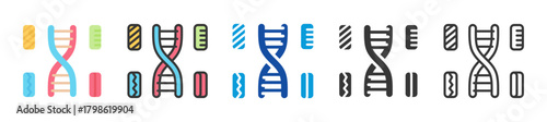 genetic variation icon set multi style various collection