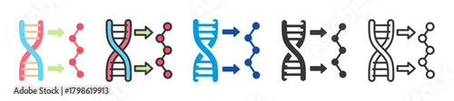gene expression icon set multi style various collection