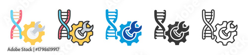 genetic engineering icon set multi style various collection