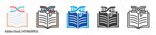 genomic library icon set multi style various collection