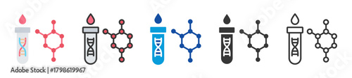 polymerase chain reaction icon set multi style various collection