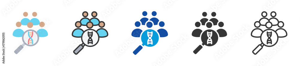 Obraz premium population genetic icon set multi style various collection