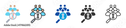 population genetic icon set multi style various collection