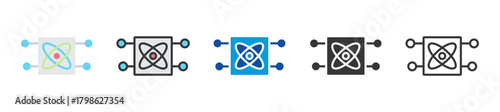 quantum parallelism icon set multi style various collection