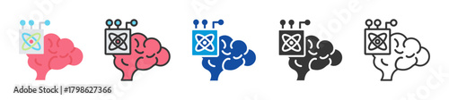 quantum memory icon set multi style various collection