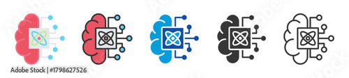 quantum machine learning icon set multi style various collection