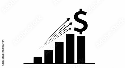 Rising Bar Graph with Dollar Sign Symbolizing Financial Growth.