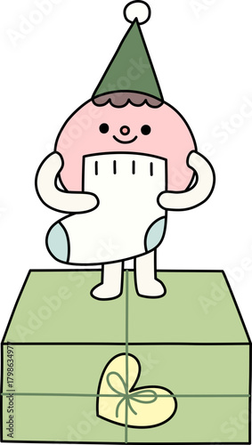 파스텔톤 크리스마스 일러스트_겨울이야기_동글 요정