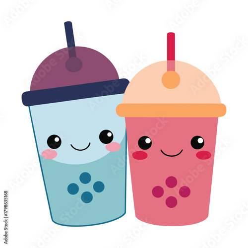 illustration of a glass of milk and soda