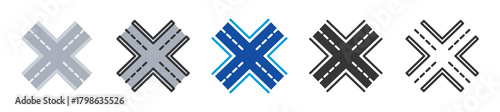 intersection icon set multi style various collection