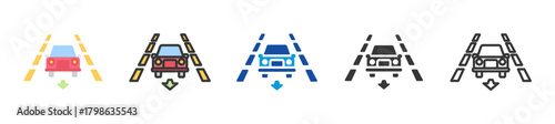 lane keeping icon set multi style various collection