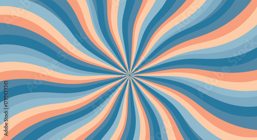Psychedelic swirling radial pattern with warm and cool color bands and a hypnotic central focal point.