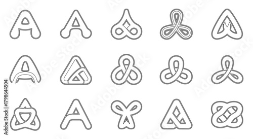 Abstract Letter A Symbol Grid