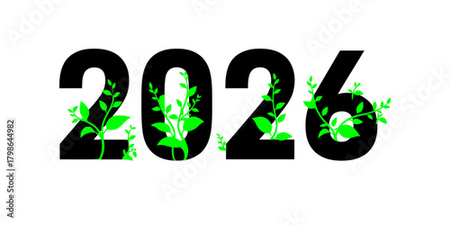 2026 Green Growth Typography Design