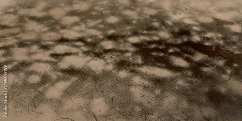 Vintage and antique background frame art concept. Front view of blank old aged dirty photo paper texture with stains and scratches. Detailed closeup studio shot