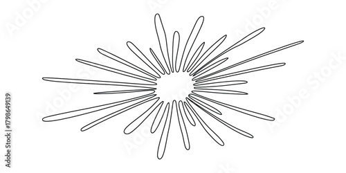 Simple line art burst graphic element. radiating lines concept.