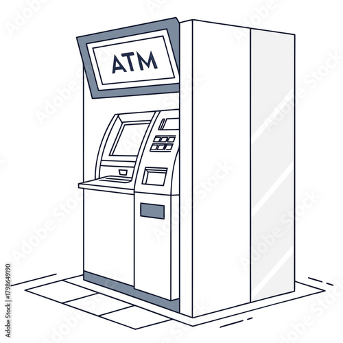 Indoor automated teller machine isolated on