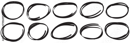 Hand drawn cartoon circle line vector illustration doodle sketch style for concept design.