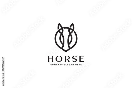 Creative Horse Elegant Logo Symbol Design Illustration Vector for Company