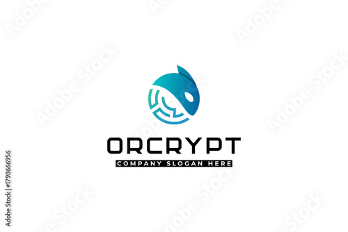 Whale Orca Logo Icon Design Symbol Template Flat Style Vector